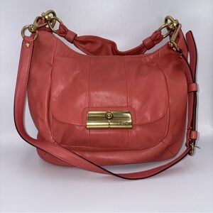 NW/OT Coach Kristin Leather Crossbody Shoulder Bag In Peach/Peony Pink Color